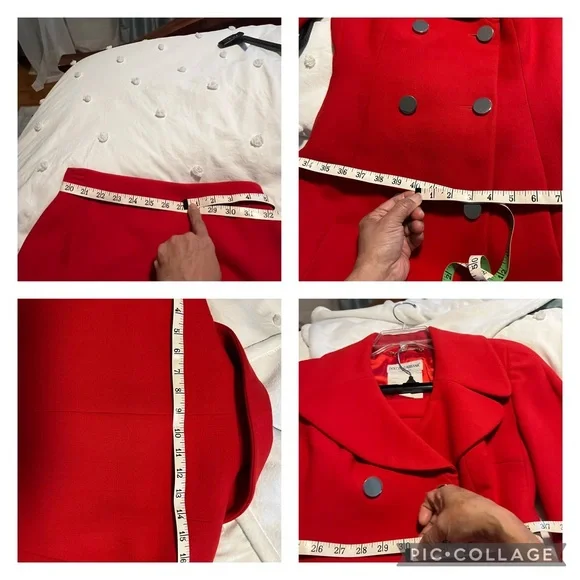 DOLCE & GABBANA RED 100% WOOL Blazer and skirt.